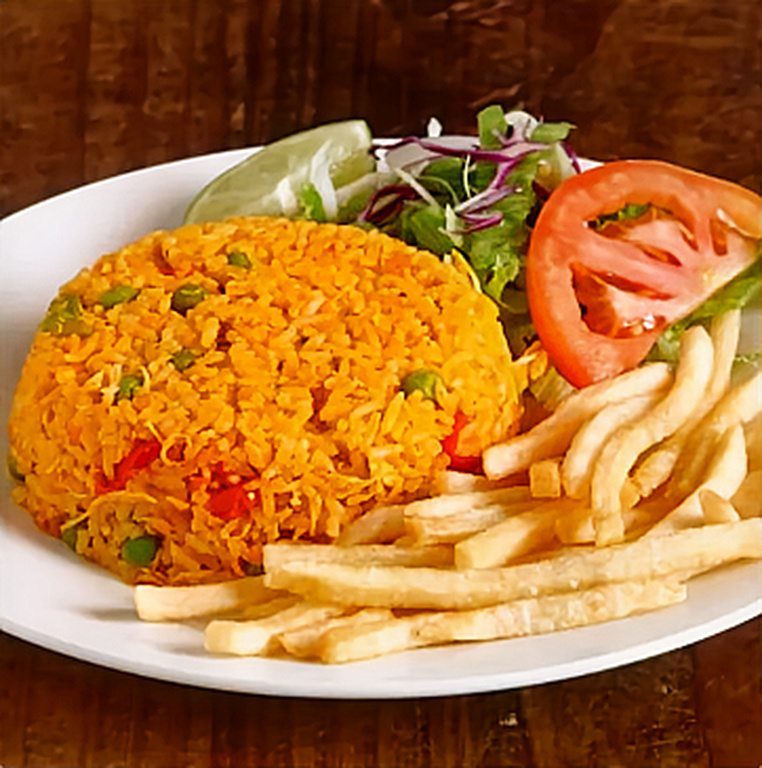 Almuerzo con Arroz y Pollo