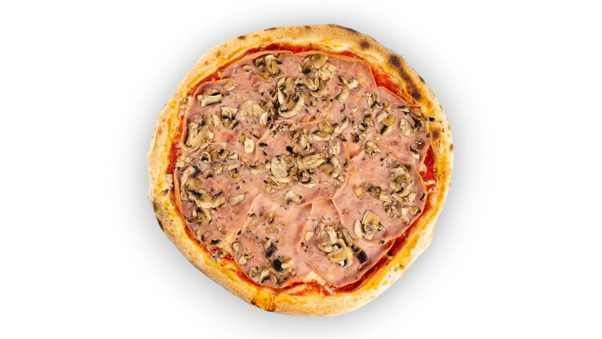 Prosciutto cotto e funghi pizza