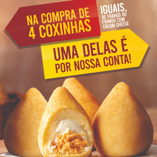 4 por 3 Coxinhas Frango C/ Cream Cheese