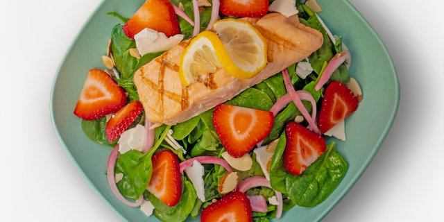 Champagne and Strawberry Salmon Salad
