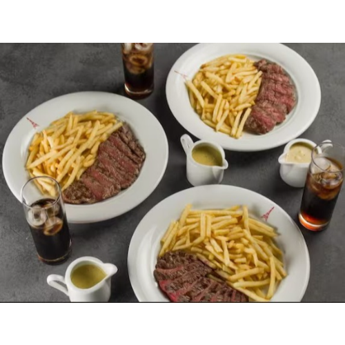 Pour Trois + 3 Bebidas: Entrecôte, Batatas Fritas e Molho