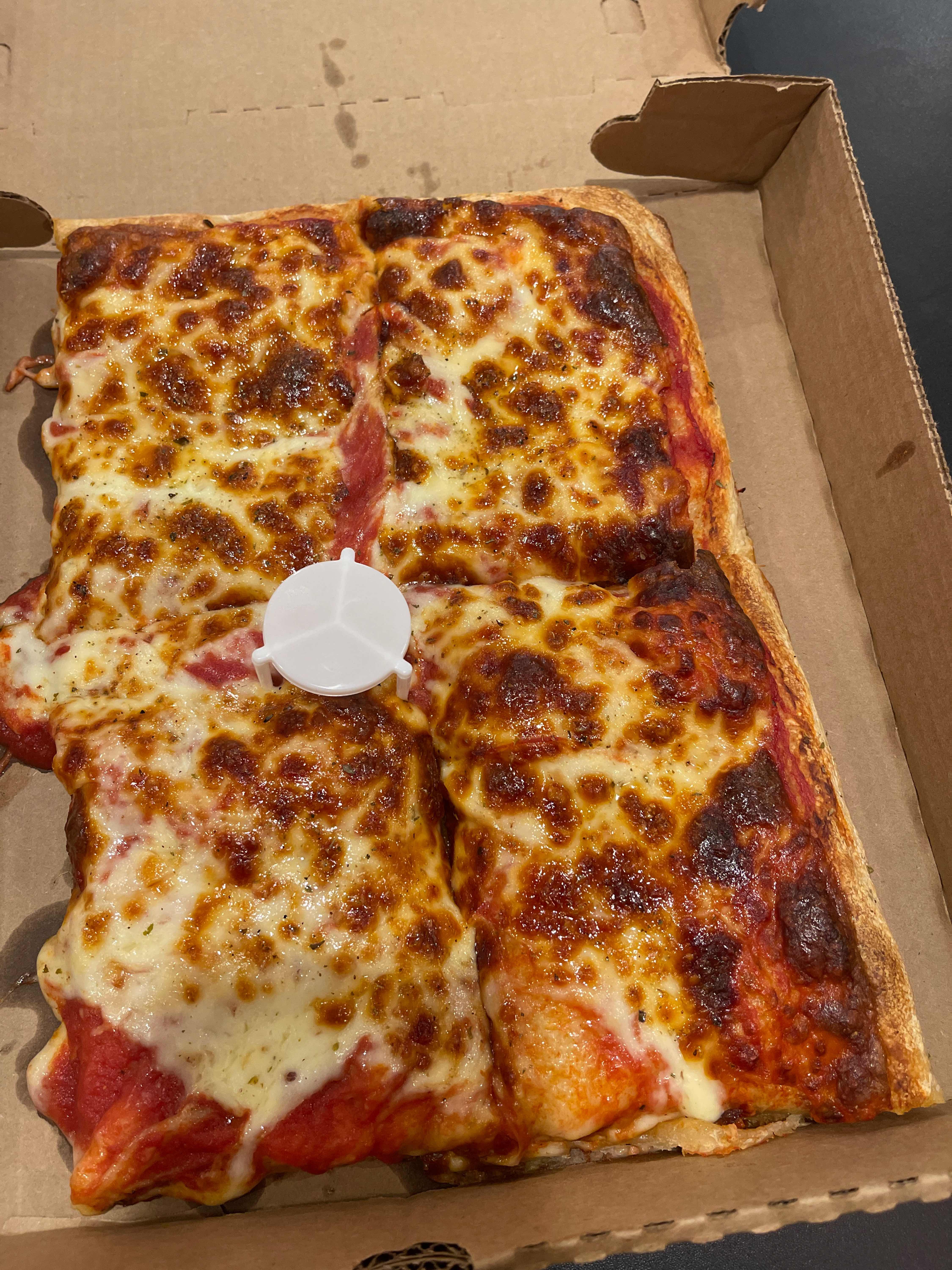 4 square Sicilian slices (cheese only no toppings)