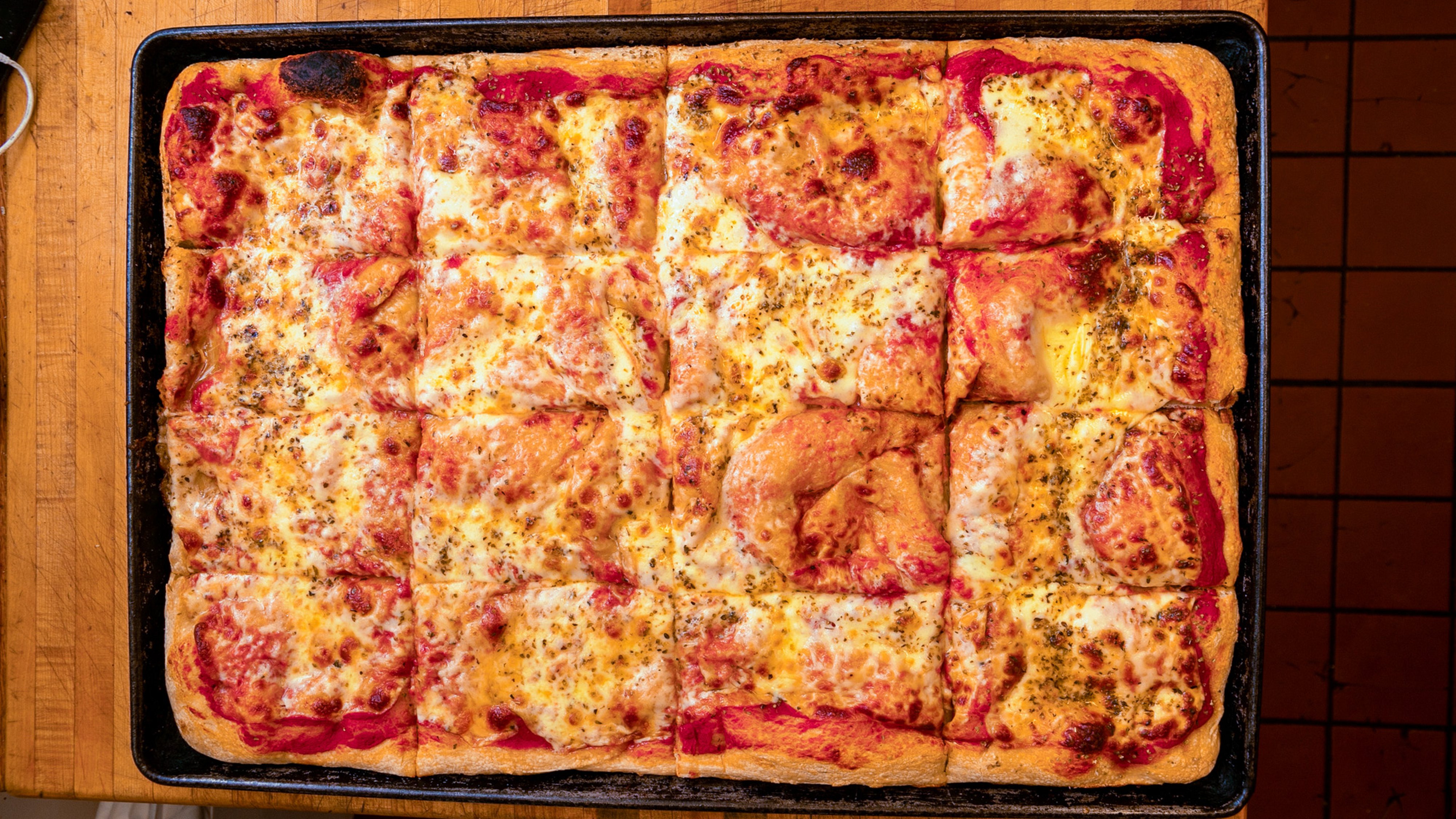 Whole tray square Sicilian (2 boxes 16 slices)  choose toppings