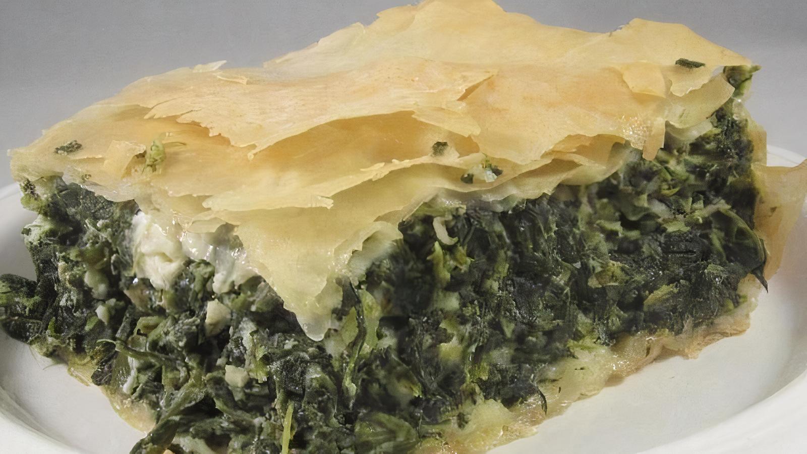 Spinach and Cheese Pie with Mini Greek Salad