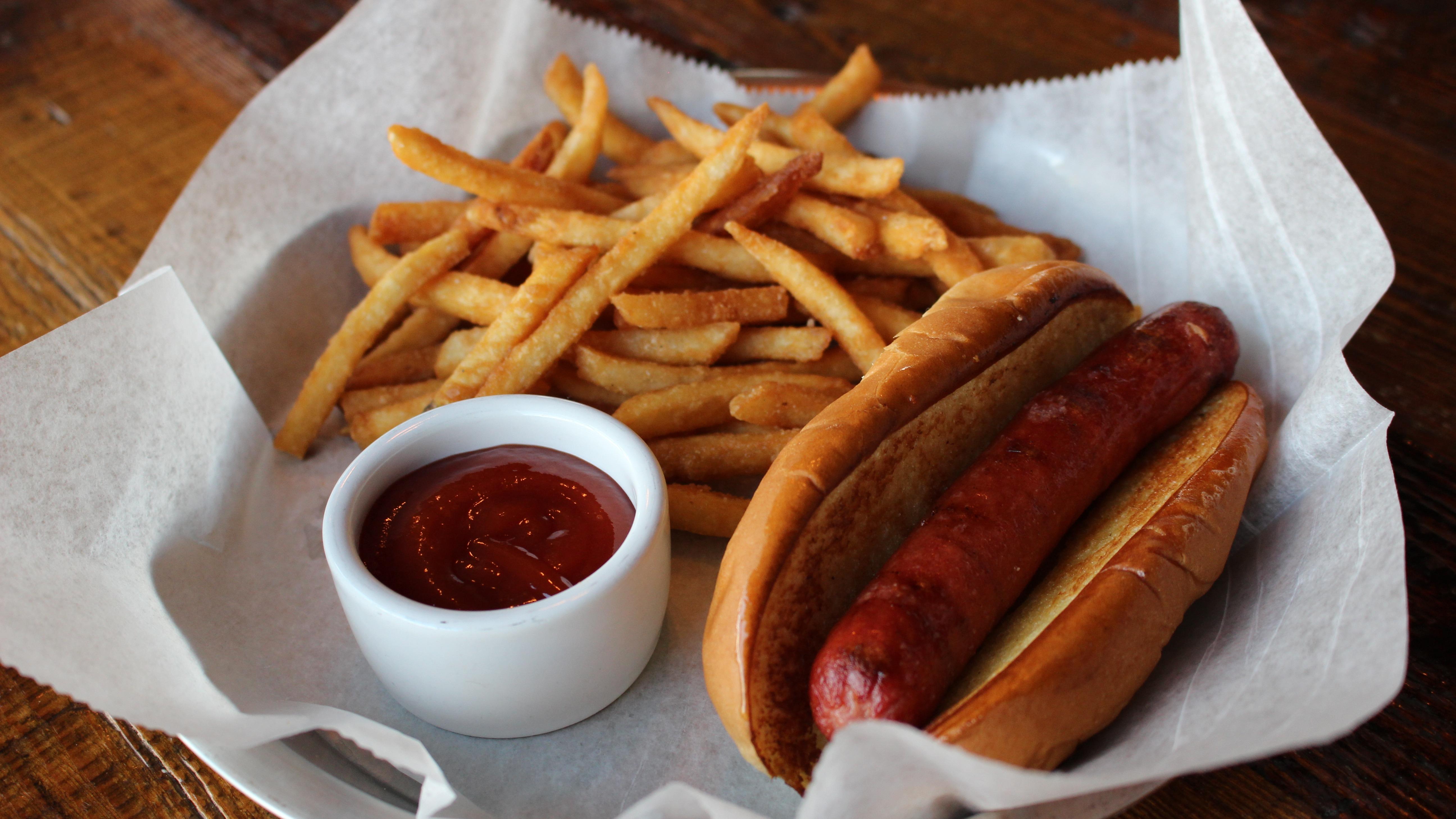 Two Coneys Hot Dog and Fries