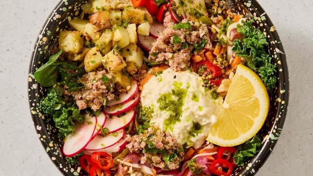 Burrata salami bowl