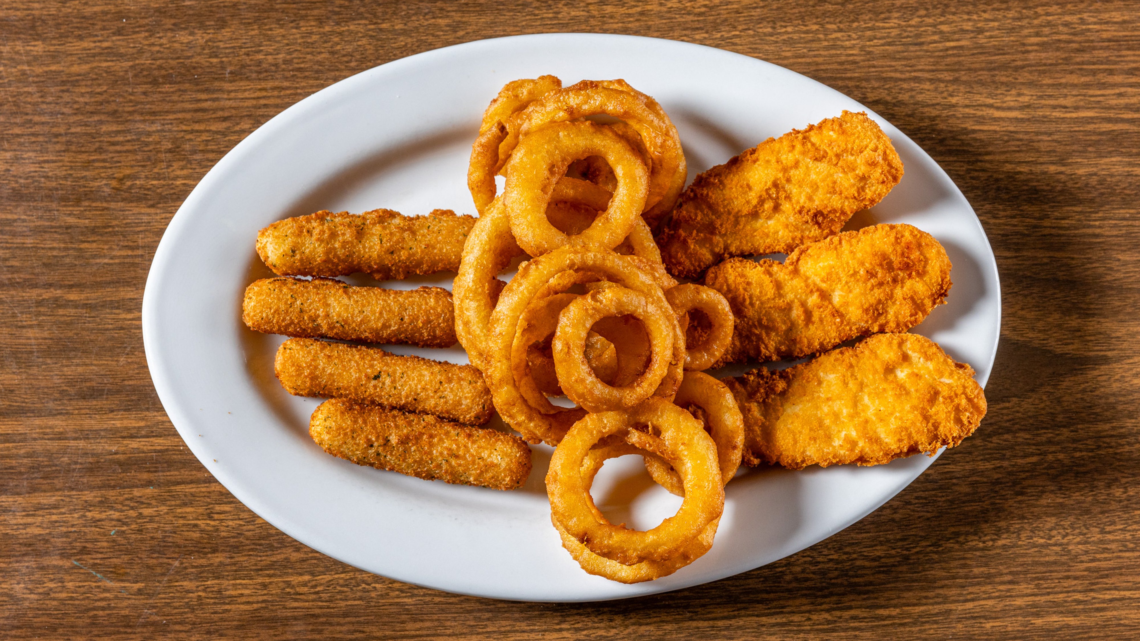 The Trifecta (Chicken Fingers, Mozzarella Sticks, Onion Rings)