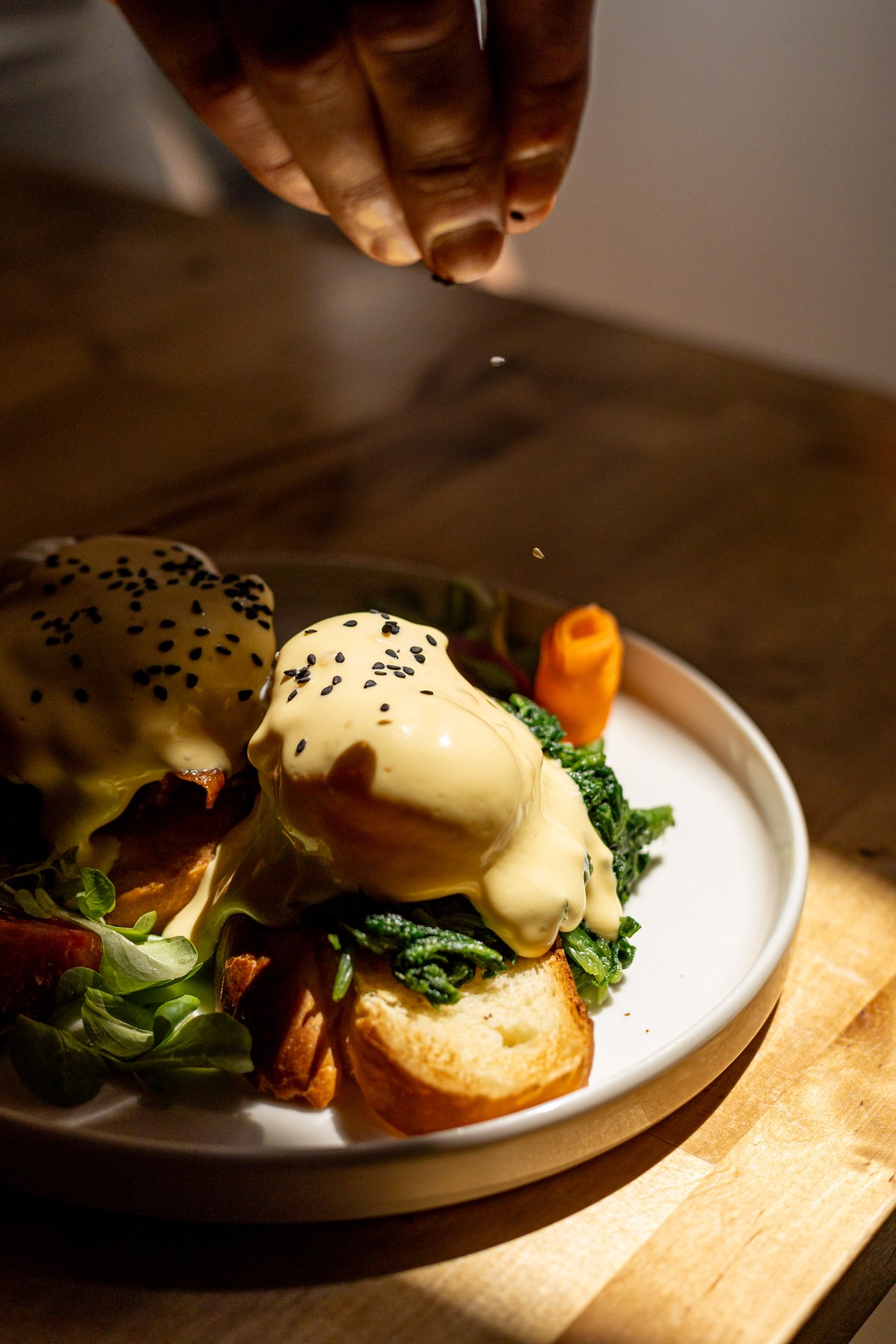 Spenótos Eggs Benedict