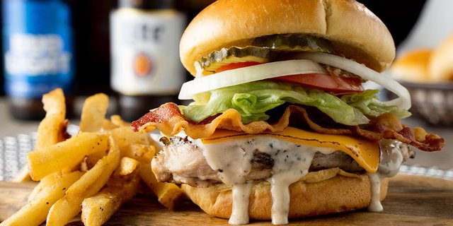 Grilled Parmesan Peppercorn Bacon Chicken Sandwich