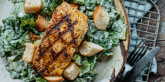 Mesquite-Grilled Salmon Caesar Salad