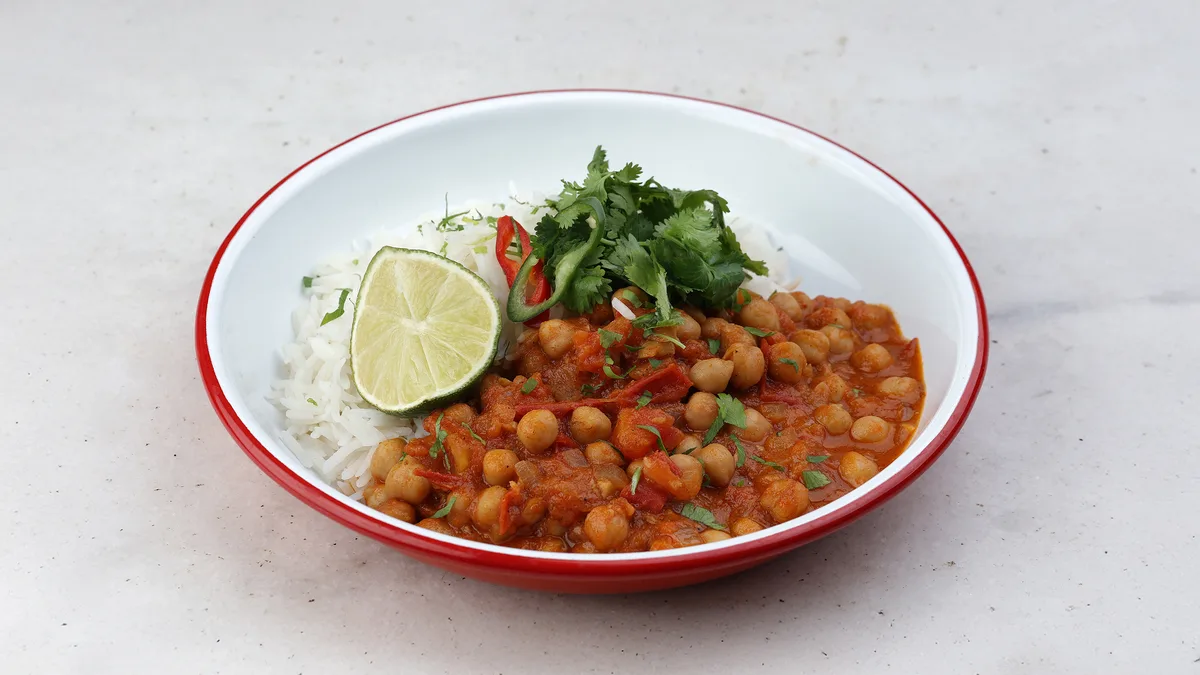 Chickpea Curry, Rice