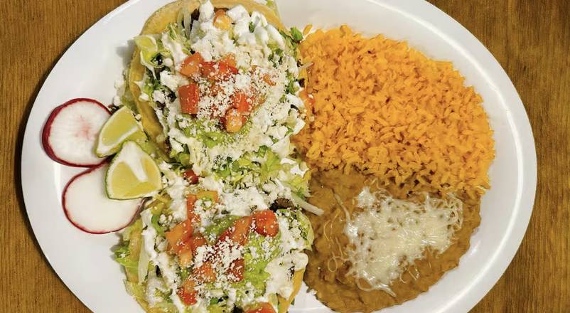 Two Sopes with Rice and Beans