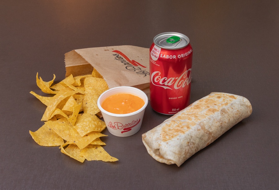 Combo Burrito com Nacho, Molho e Refrigerante 350ml