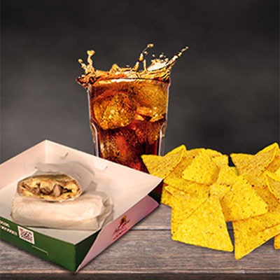Combo 01 - Burrito de Filé + Totopos M + Coca Cola