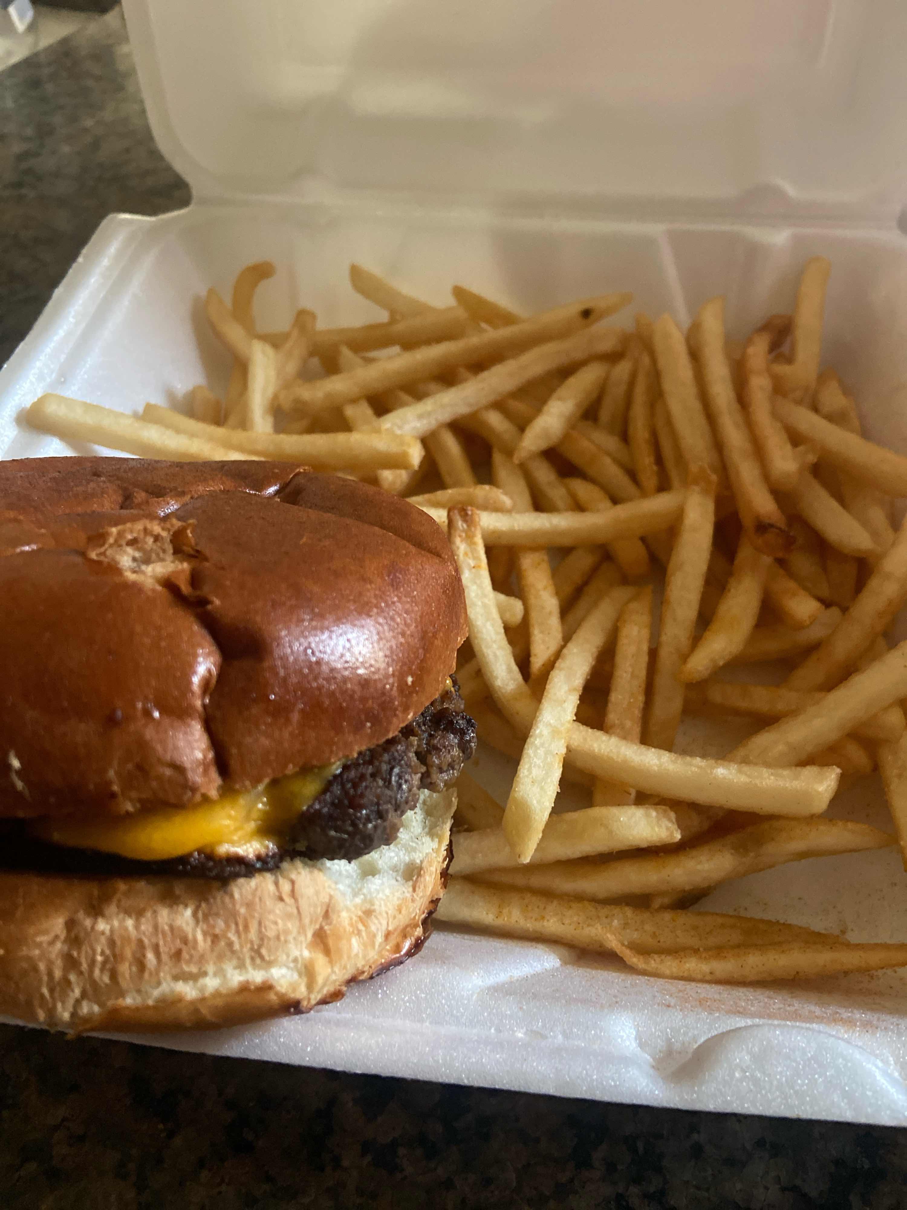 #20 Cheeseburger and fries