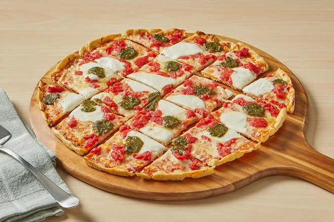 Thin Crust Margherita Pesto Pizza
