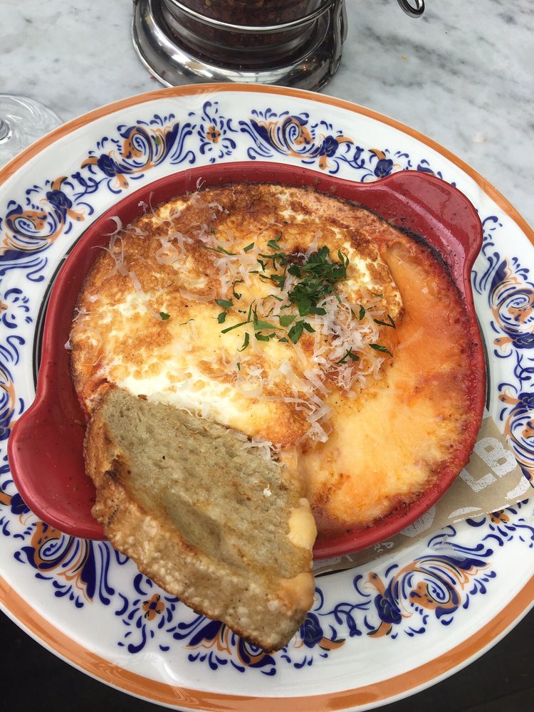 Eggs Al Forno On Oven Roasted Polenta