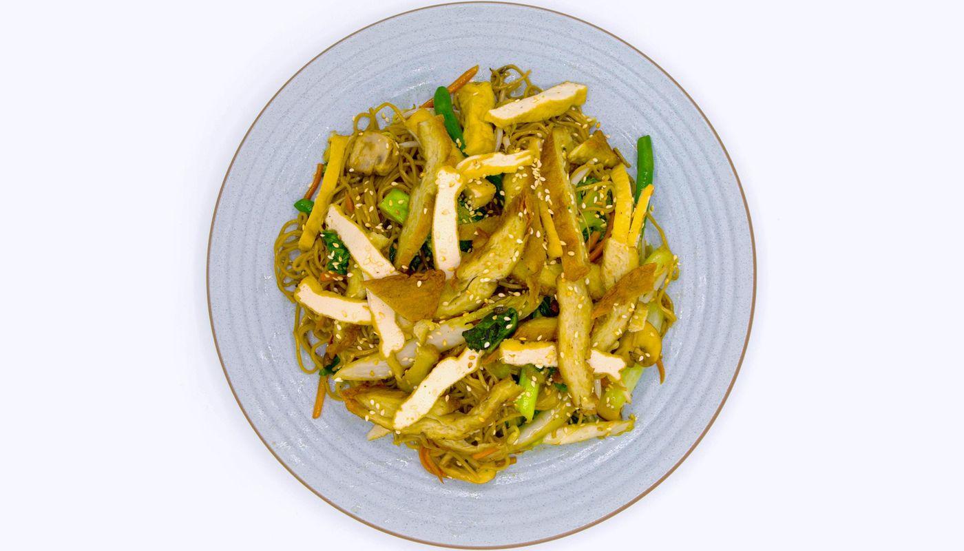 47. Eggless Yellow Noodle Vegetable Stir Fry