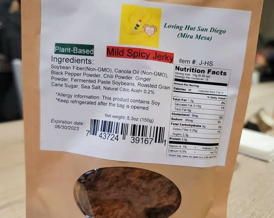 Loving Hut Jerky--Mild Spicy