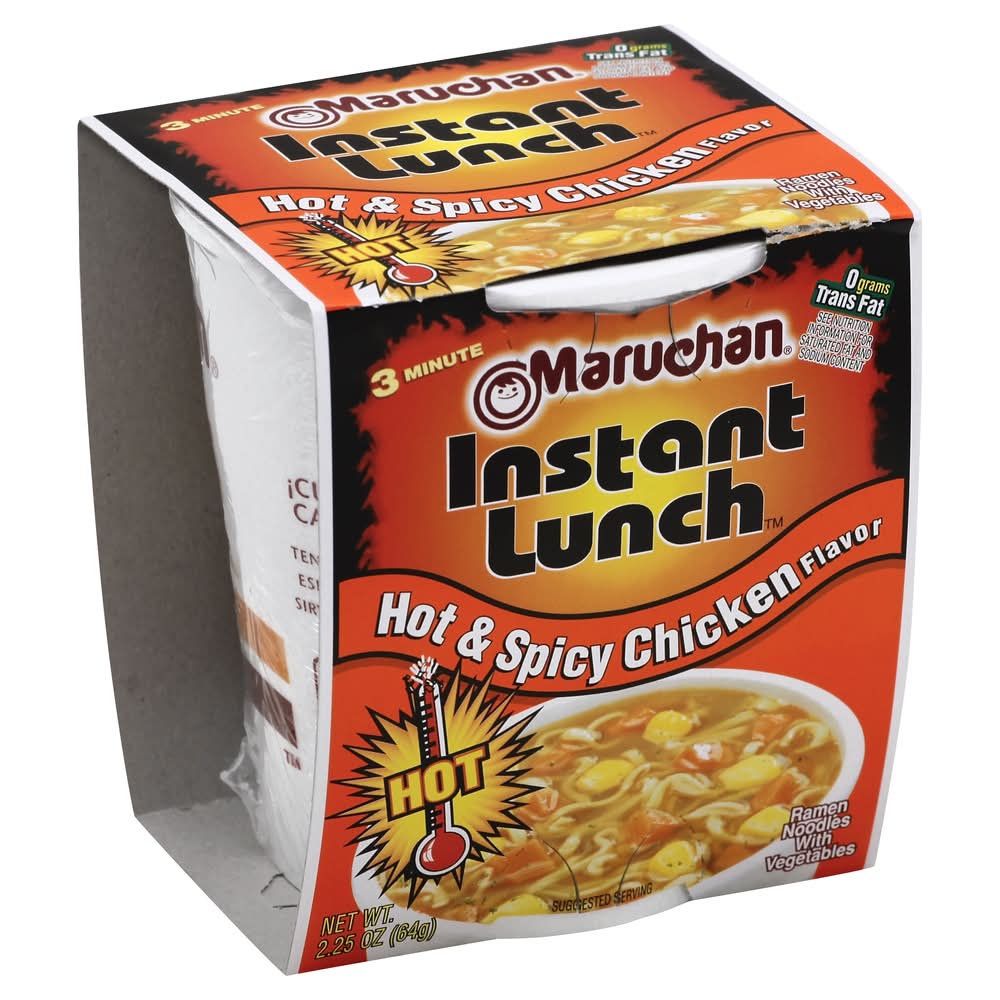 Maruchan Instant Lunch Ramen Noodles With Vegetables, Hot-Spicy Chicken (2.25 oz)