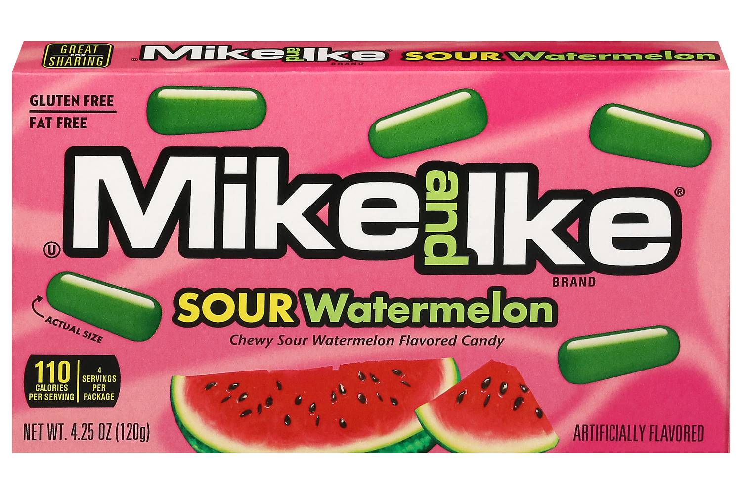MIKE AND IKE Soft and Chewy Candy, Sour Watermelon (4.25 oz)