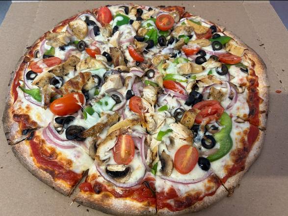 Chicken Veggie Pizza Garlic Butter Pan Pizza - Large 14''