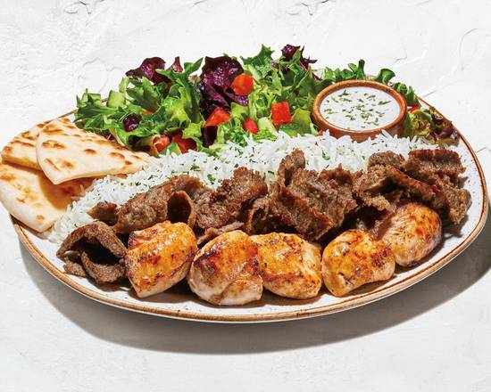 Chicken Kabob and Gyro Meat Plate