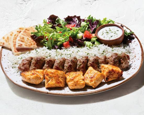 Chicken Kabob and Koobideh Kabob Plate