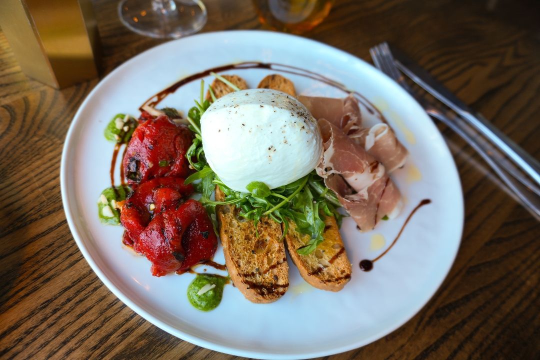 Whole Milk Burrata, Prosciutto