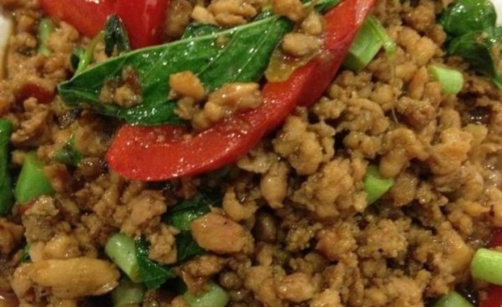 25. Pad Ho Ra Pa over Rice