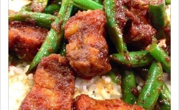 30. Pad Prik Khing over Rice