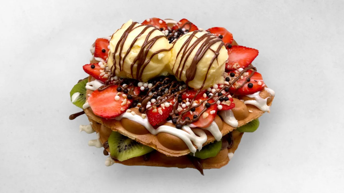 Double Bubble Waffles and Ice Cream