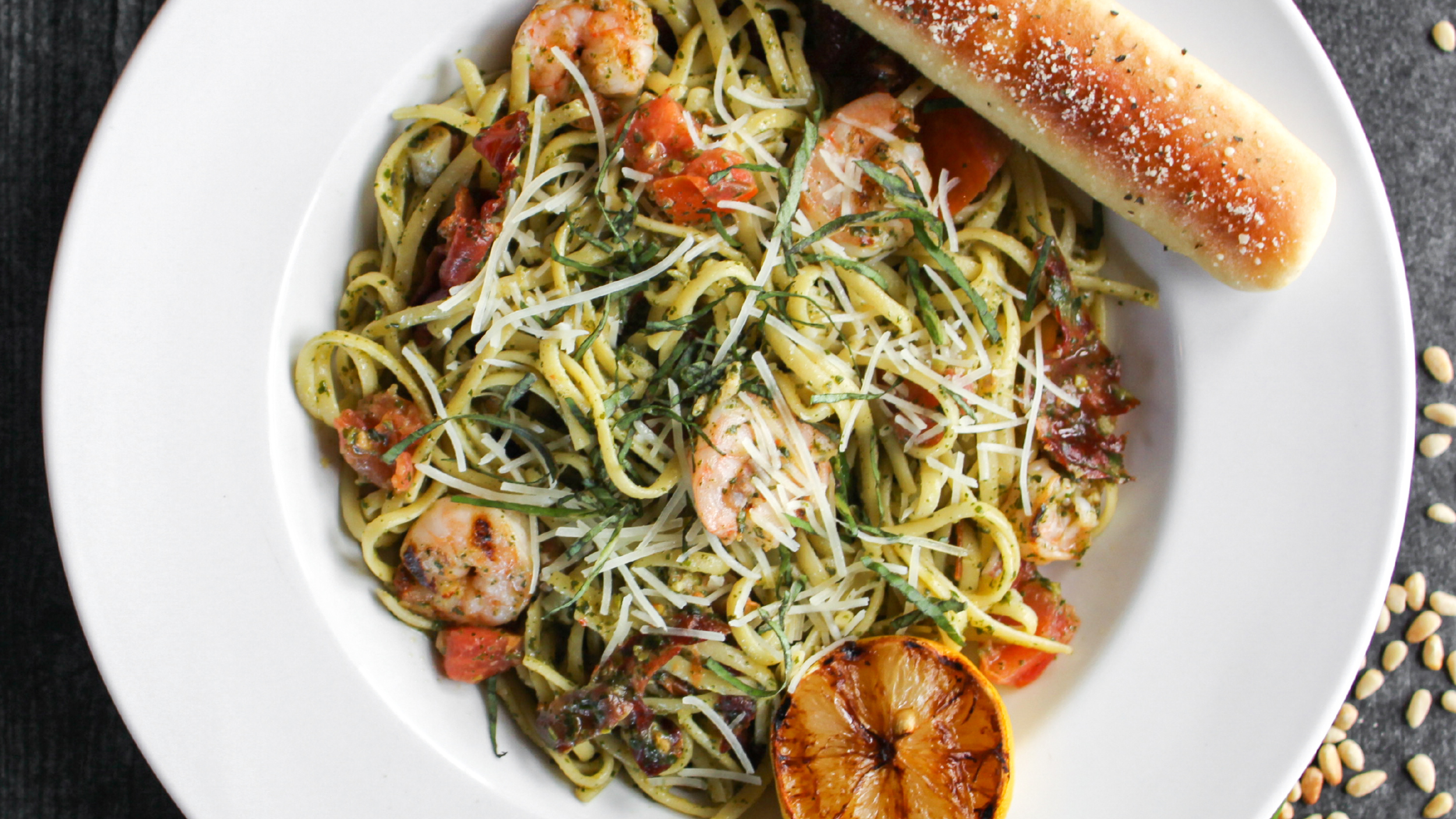 Pesto Shrimp Linguine