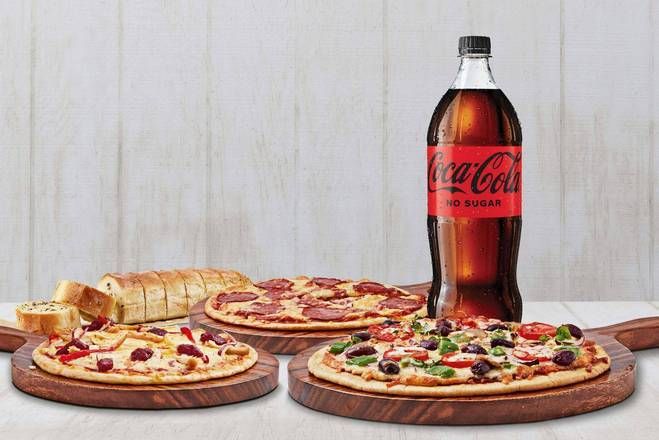 Any 3 Lrg Mad Pizza + Gb + 1.25L