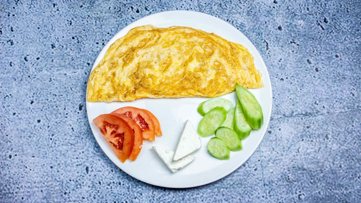 Vegetarian Cheese Omelette + Fruit Juice
