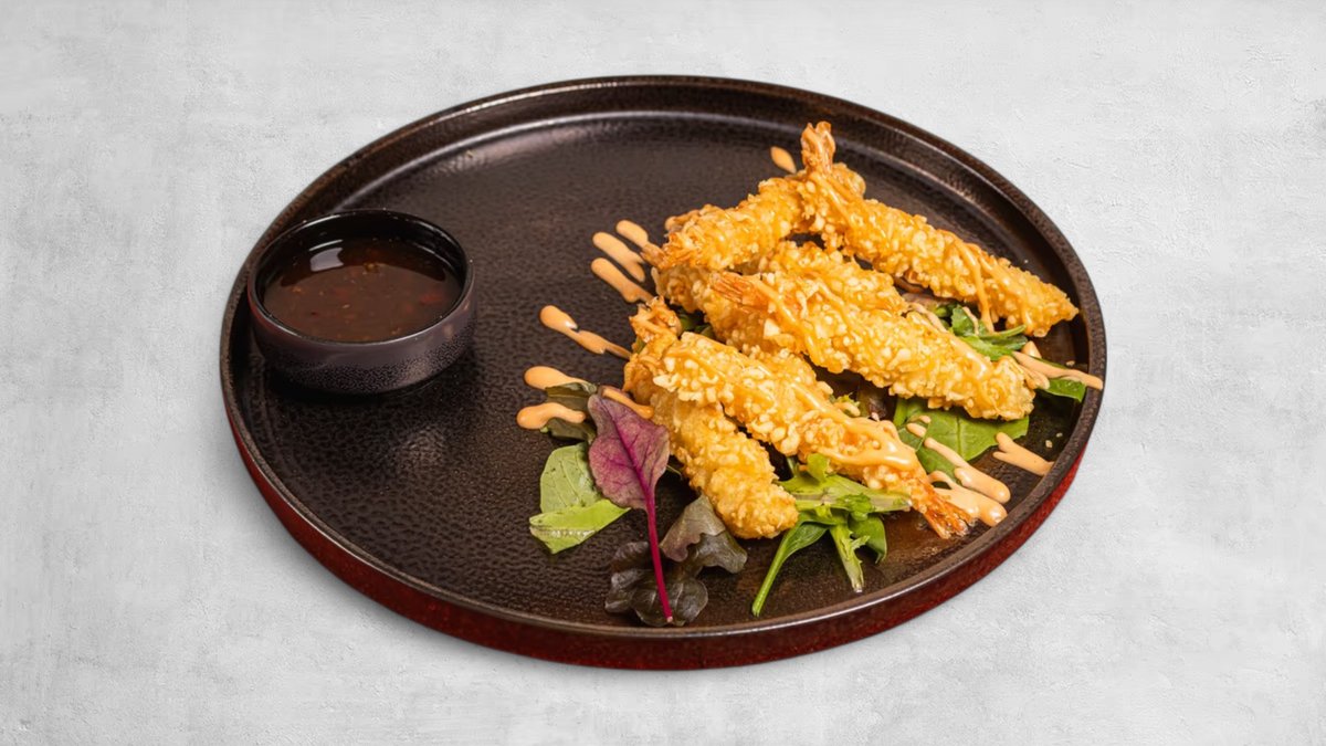 Shrimps Tempura with Sriracha Mayo and Sweet Chili Sauce
