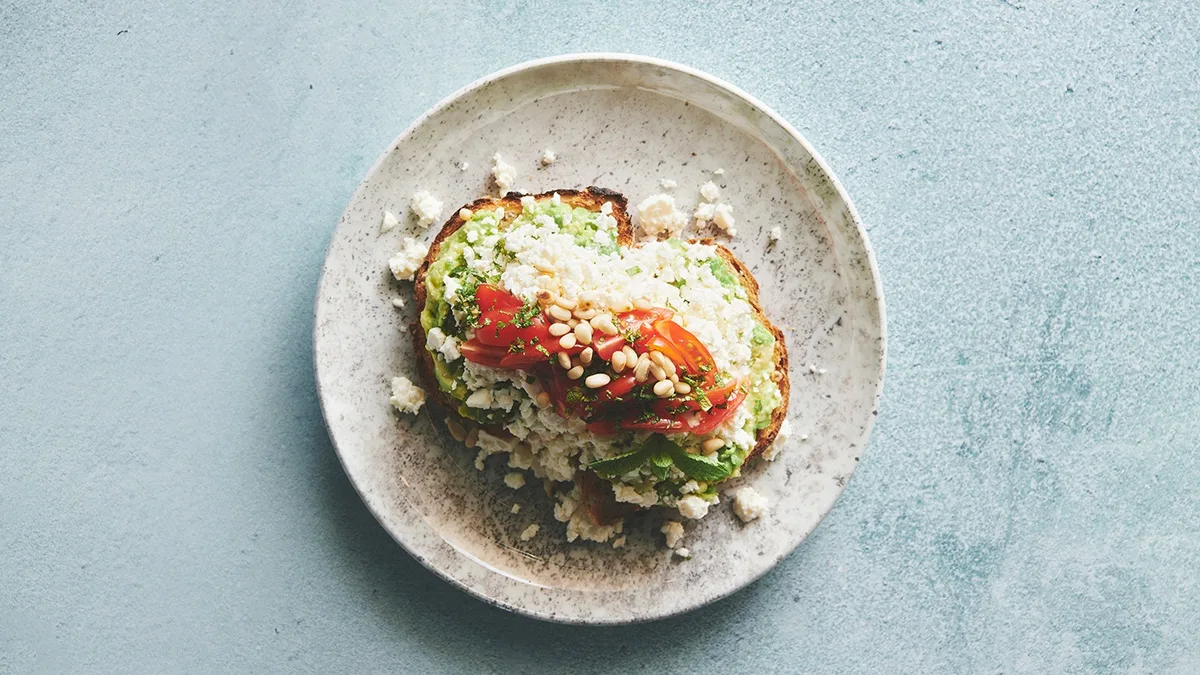 Feta and Avocado Toast - V , (G)