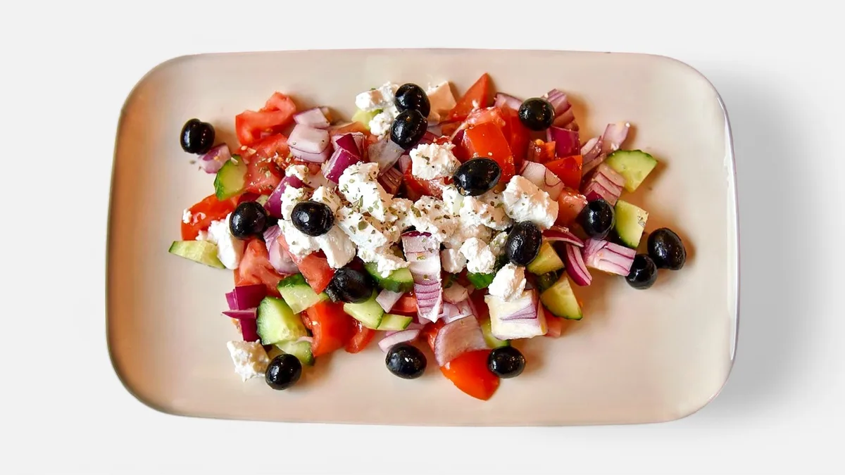 Görög saláta, feta, oregánó