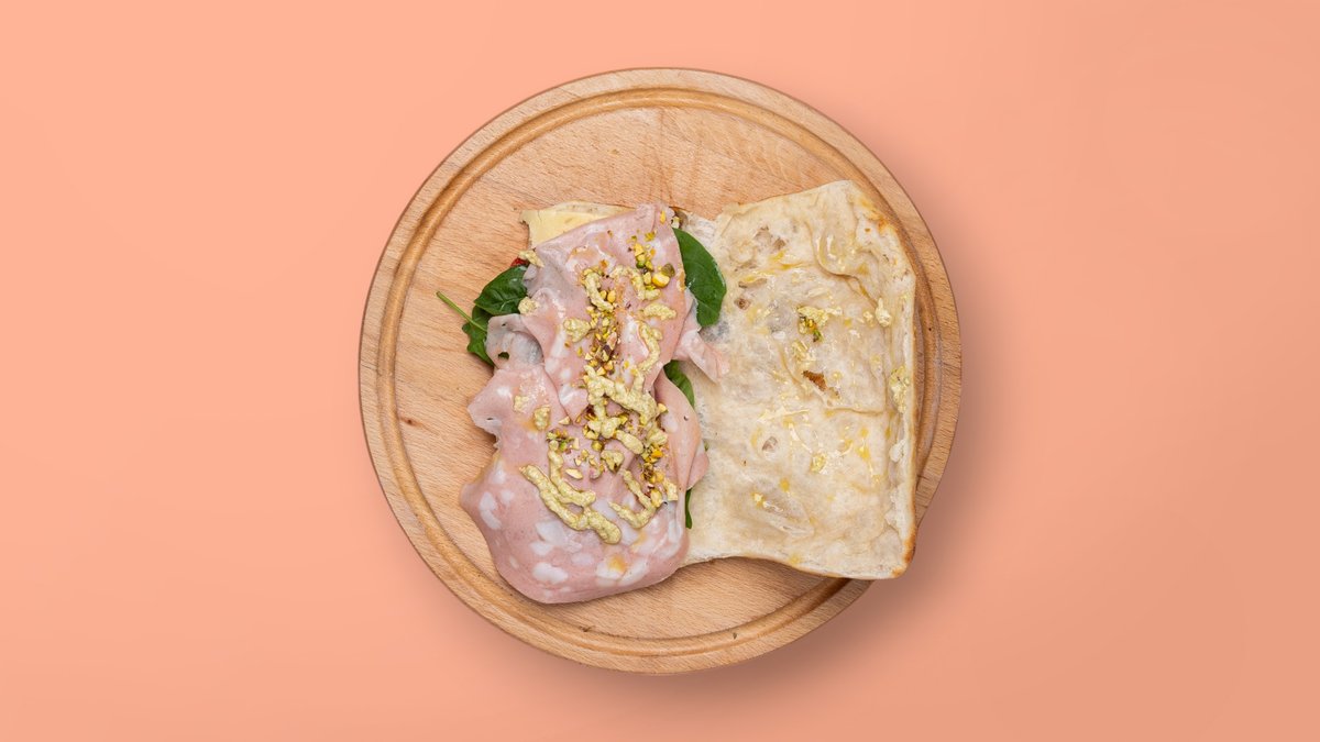 Mortadella with Cream and Pistachios Panini