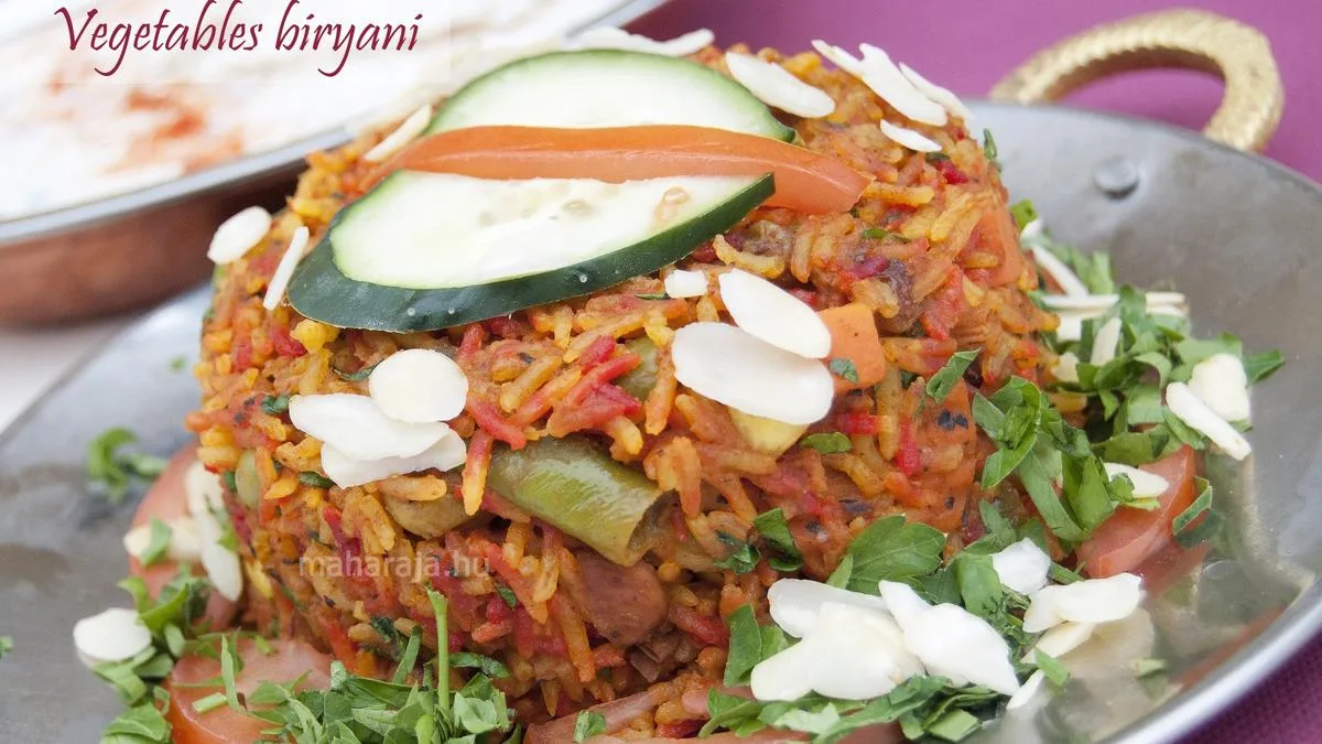 Vegetables Biryani with Raita