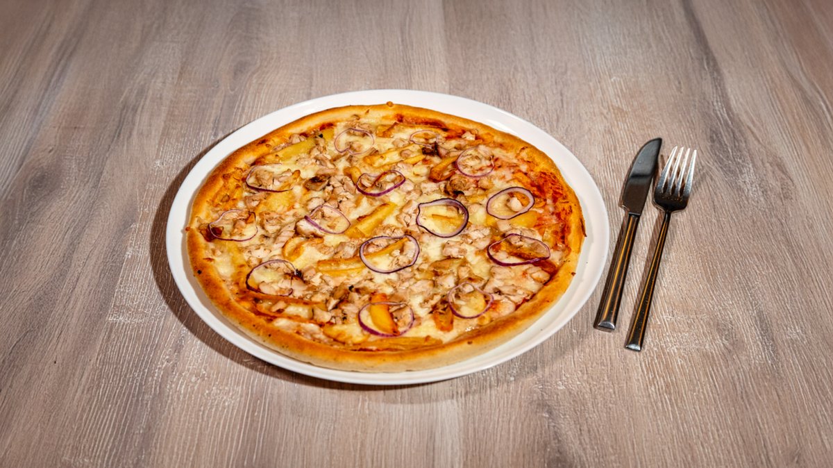 Pizza Pollo and Fries