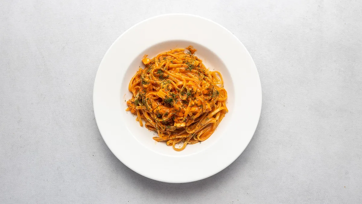 Linguine z łososiem