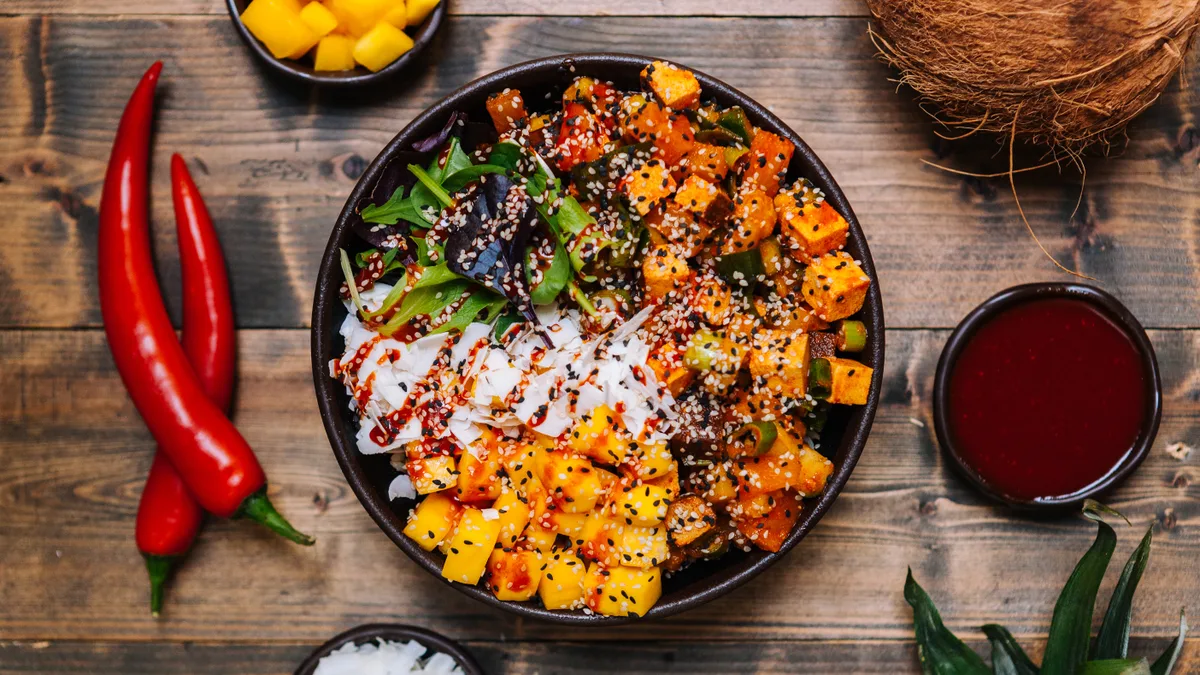 Spicy Tropical Tofu Bowl (vegan,spicy)