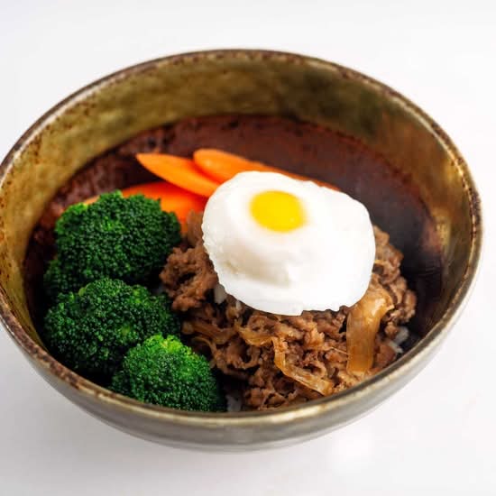 Gyu Don (Beef Bowl) with poached Egg