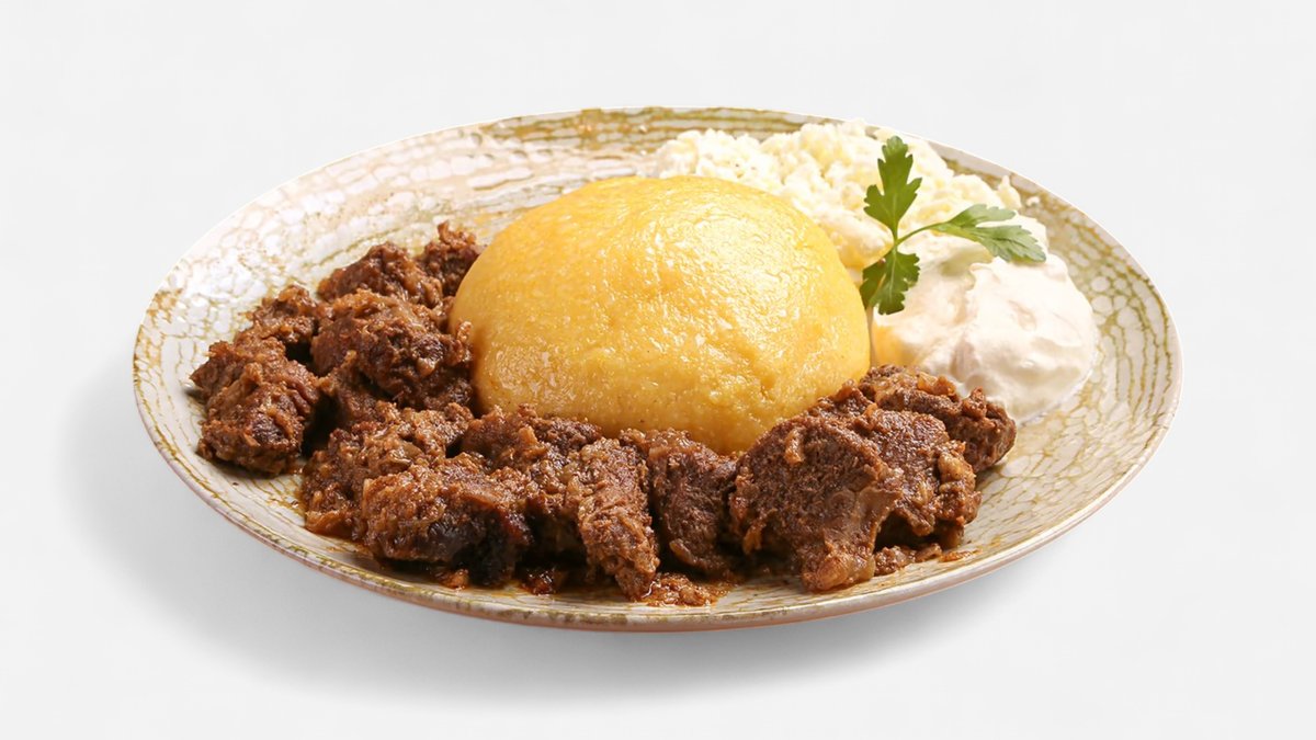 Tocană de miel cu mămăliguță