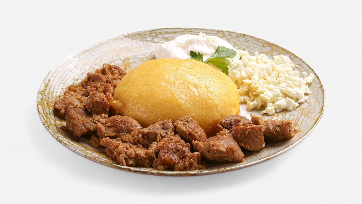 Tocană de porc cu mămăliguță