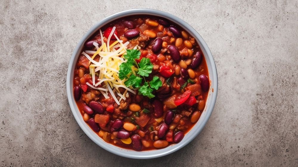 Chili sin Carne (vegan) mit Beilage