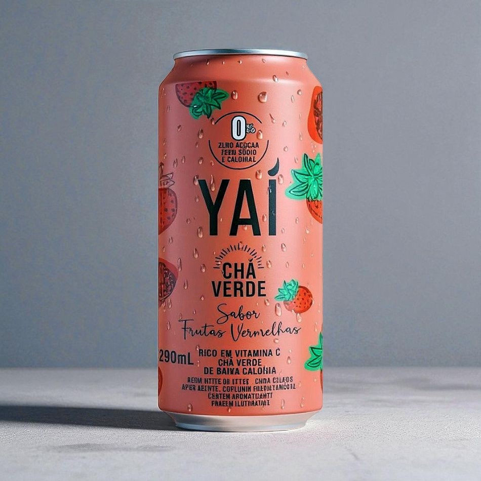 Chá Verde Sabor Frutas Vermelhas Yaí 290 ml