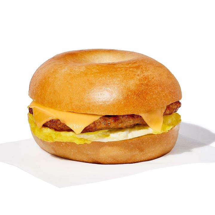 Turkey Sausage, Egg, and Cheese Bagel