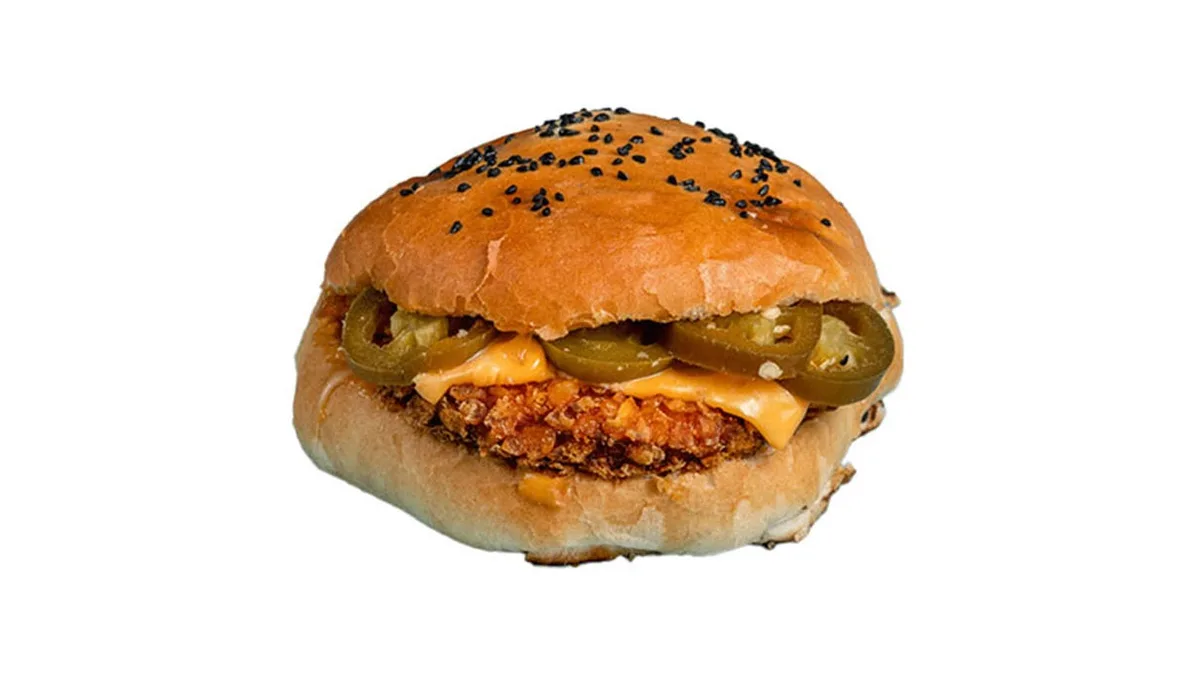 Chili Crispy Chicken Cheeseburger